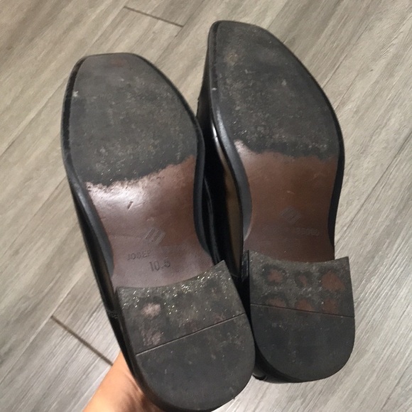 Joseph Abboud Black Leather Square Toe Slip-On Loafers size 10.5 - Picture 9 of 10